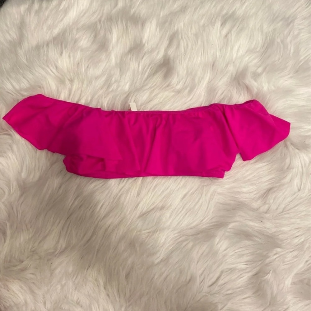 Hot pink bandeau swimsuit
